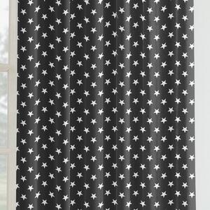 Goldea dětský bavlněný závěs - vzor bílé hvězdičky na černém 140x150 cm