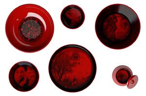 Ibride designové mísy a talíře Ming China Red