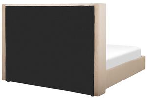 Sametová postel s úložným prostorem160 x 200 cm béžová LUBBON