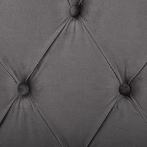 Sametová postel s úložným prostorem180 x 200 cm šedá LUBBON