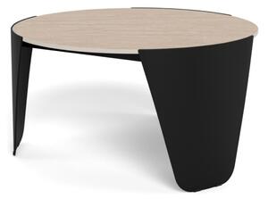 Actona Kulatý designový konferenční stolek Altea travertin/černý