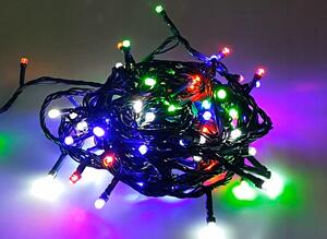 BERGE LED vánoční řetěz - 100LED - 10M - IP20 - 8 funkcí - multicolor