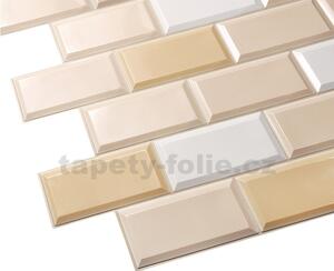 Obkladové panely 3D PVC TP10017313, cena za kus, rozměr 955 x 480 mm, obklad hnědo-bílý, GRACE