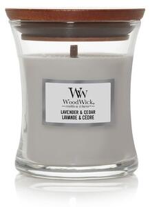 Vonná svíčka WoodWick - Lavender and Cedar 85 g