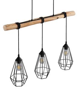 Lindby - Eldarion 3 Závěsné Světlo Black/Wood