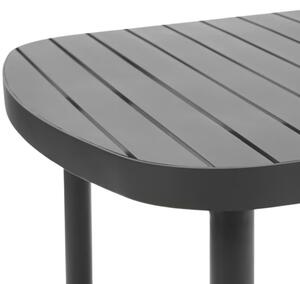 Tmavě šedý kovový zahradní jídelní stůl Kave Home Joncols 180 x 90 cm