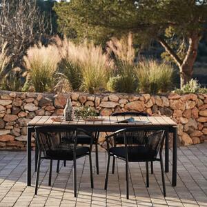 Černá kovová zahradní jídelní židle Kave Home Xelida s výpletem