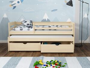 Dětská postel s přistýlkou Jola, Borovice přírodní, 90x200 cm