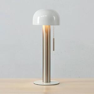 Kovová stolní lampa Costa, bílá/niklová