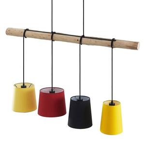 Lindby - Hinai 4 Závěsné Světlo Black/Red/Yellow