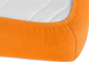 Jersey napínací prostěradlo na vysokou matraci JR-006 Oranžové 100 x 200 - výška 30 cm