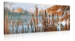 Obraz řeka uprostřed podzimní přírody - 100x50 cm
