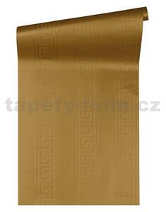 Vliesové tapety na zeď Versace III 93524-2, rozměr 10,05 m x 0,70 m, řecký klíč zlatý s pruhy, A.S. Création