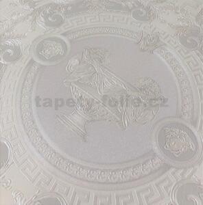Vliesové tapety na zeď Versace III 34901-4, rozměr 10,05 m x 0,70 m, koláž bílo-stříbrná, A.S. Création