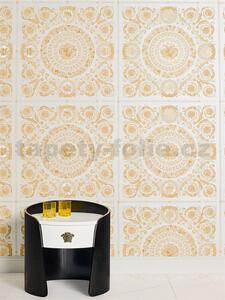 Vliesové tapety na zeď Versace IV 37055-2, rozměr 10,05 m x 0,70 m, barokní ornamenty zlato-krémové, A.S. Création