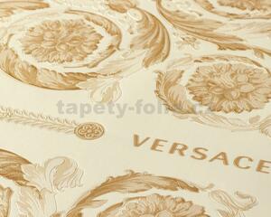 Vliesové tapety na zeď Versace IV 37055-2, rozměr 10,05 m x 0,70 m, barokní ornamenty zlato-krémové, A.S. Création