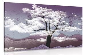 Obraz strom zalitý oblaky - 60x40 cm