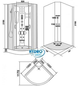 NIKIDO Sprchový box ONTARIO 100x100x220