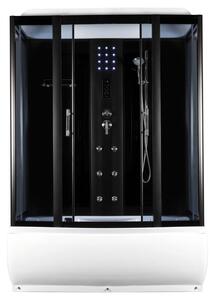 D‘Eluxe Hydromasážní Sprchový Box MC14A1486 141x86x225cm, posuvné dveře, grafitové sklo, 5mm
