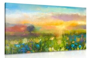 Obraz olejomalba lučních květů - 120x80 cm