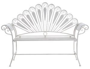 Zahradní lavice PAVIA 146 cm Kov Krémově bílá