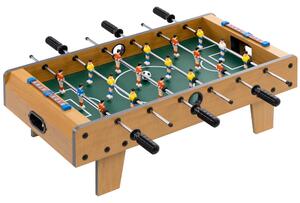 HOMCOM Stolní fotbálek pro děti od 6 let, dřevěná fotbalová hra se 2 míči, 6 úchyty, 2 ukazateli skóre a 18 hráči, 69x36,5x22 cm, přirozené | Aosom