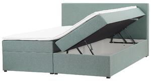 Kontinentální postel čalouněná 180 x 200 cm světle zelená SENATOR