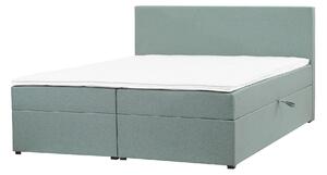 Kontinentální postel čalouněná 180 x 200 cm světle zelená SENATOR