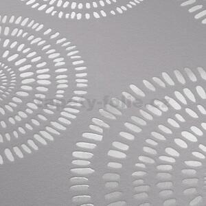 Vliesové tapety na zeď Graphics & Basics 5406-31, rozměr 10,05 m x 0,53 m, kruhy stříbrné na šedém podkladu, Erismann