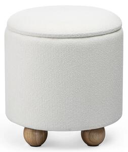 Hector Designový taburet s úložným prostorem Pebble bílý