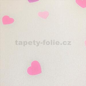 Vinylové tapety na zeď Adelaide 35750-2, rozměr 10,05 m x 0,53 m, srdíčka růžová na krémovém podkladu, A.S. Création