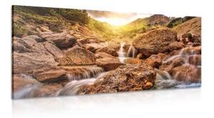 Obraz vysokohorské vodopády - 100x50 cm