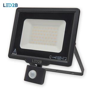 LED reflektor 50W s detektorem pohybu 4000K černý