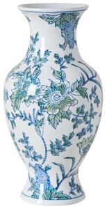 Váza na květiny LLANES Porcelán 36 cm Bílá/Modrá