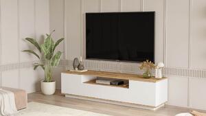 TV skříňka FREY 7, barva bílá + borovice