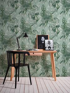 Vliesové tapety na zeď Greenery 36820-1, rozměr 10,05 m x 0,53 m, florální vzor tmavě zelený, A.S. Création
