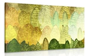 Obraz zelené asymetrické stromy - 90x60 cm