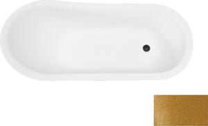 Olsen Spa Volně stojící retro vana OTYLIA Glam - zlatá - Barva - GLAM 01 - zlatá, Nožičky k vaně - Bílé, Rozměr vany - 160 × 77 cm VANMER160WG1