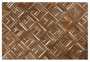 Hnedý kožený koberec 140 x 200 cm TEKIR