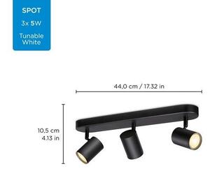 WiZ Tunable White 8719514551855 LED stropní bodové svítidlo Imageo 3x5W | GU10 | 1035lm | 2700-6500K - stmívatelné, černá