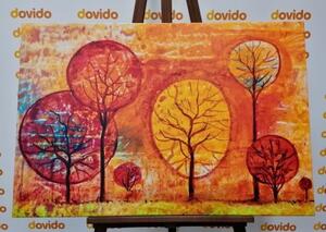 Obraz stromy v barvách podzimu - 60x40 cm