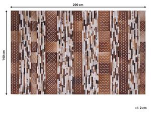 Hnedý kožený koberec 140 x 200 cm HEREKLI