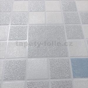 Vinylové tapety na zeď Bravo 81033BR10, rozměr 10,05 m x 0,53 m, 3D mozaika modro-stříbrná, IMPOL TRADE