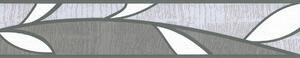 Samolepící bordura D 58-004-3, rozměr 5 m x 5,8 cm, lístky šedé, IMPOL TRADE