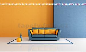 Samolepící bordura D 58-006-2, rozměr 5 m x 5,8 cm, květinky oranžovo-žluté, IMPOL TRADE