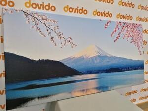 Obraz výhled z jezera na Fuji - 100x50 cm