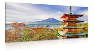 Obraz výhled na Chureito Pagoda a horu Fuji - 100x50 cm