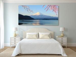 Obraz výhled z jezera na Fuji - 100x50 cm