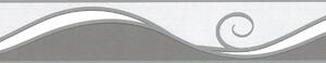 Samolepící bordura D 58-001-4, rozměr 5 m x 5,8 cm, vlnky šedé, IMPOL TRADE