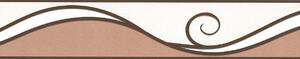 Samolepící bordura D 58-001-1, rozměr 5 m x 5,8 cm, vlnky hnědé, IMPOL TRADE